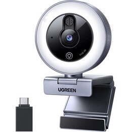 Ugreen CM910 Webcam, 2K, 30 FPS, USB, LED Lighting, Built-in Microphone.