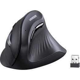 Ratón óptico inalámbrico vertical UGREEN MU008 2.4G Bluetooth 5.0 - Negro