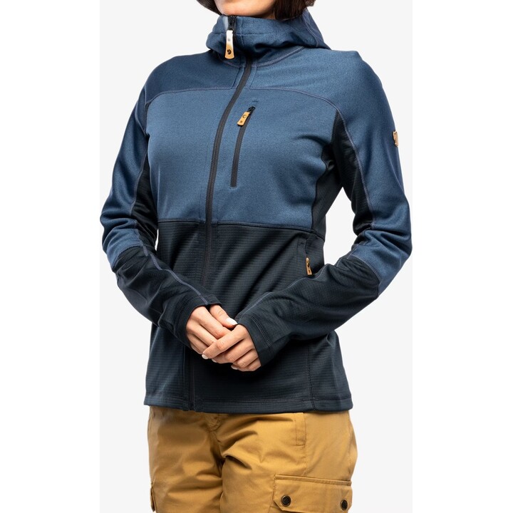 Chaqueta polar Fjällräven Abisko Trail para mujer, azul marino oscuro/azul índigo