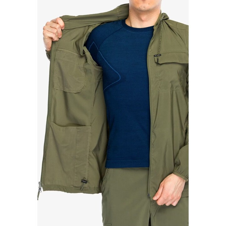 Camisa con capucha y manga larga Columbia Skien Valley, color verde piedra