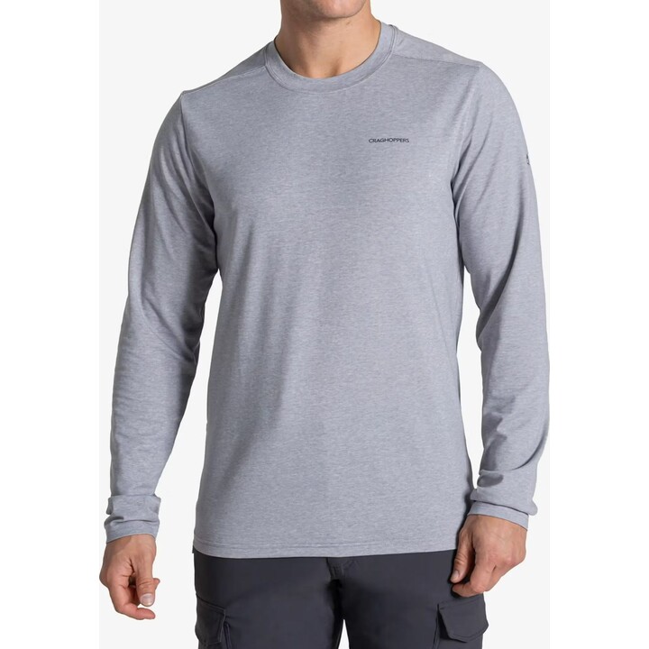 Craghoppers NosiLife Abel LS T-Shirt, Soft Grey Marl, Größe L