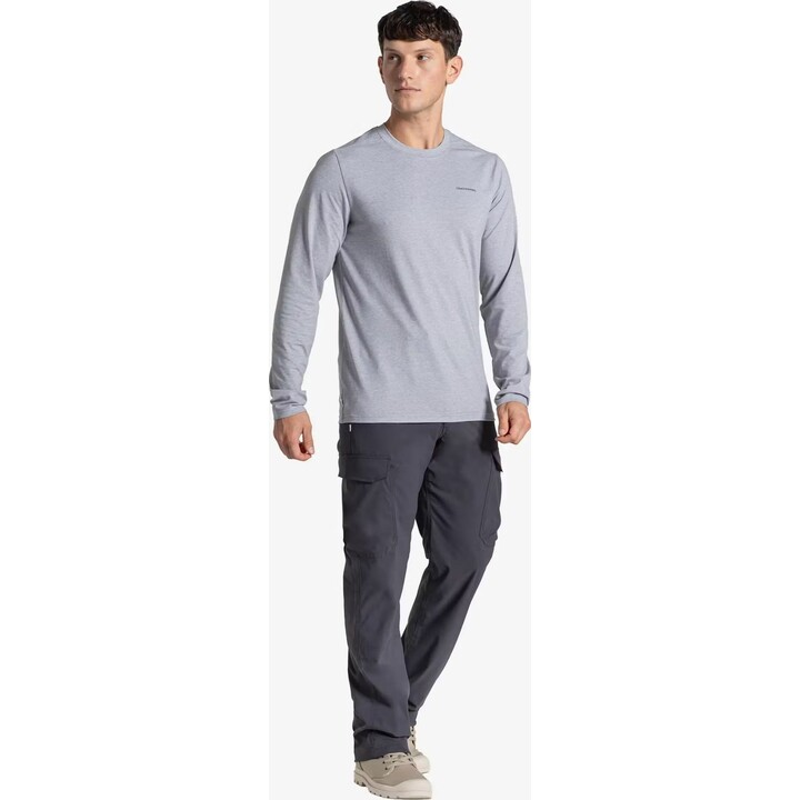 Craghoppers NosiLife Abel LS T-Shirt, Soft Grey Marl, Größe L