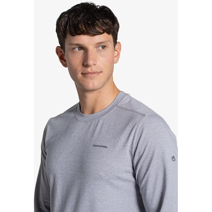 Craghoppers NosiLife Abel LS T-Shirt, Soft Grey Marl, Größe L