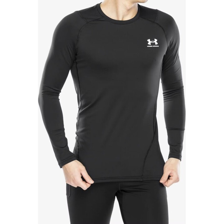 Camiseta de manga larga ajustada Under Armour ColdGear Armour, negro/blanco