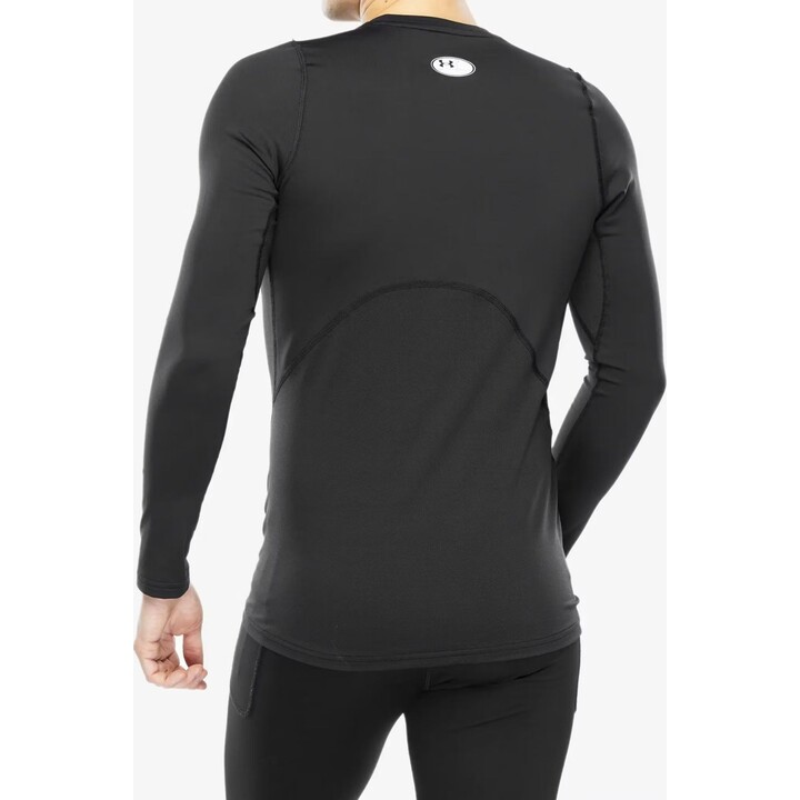 Camiseta de manga larga ajustada Under Armour ColdGear Armour, negro/blanco