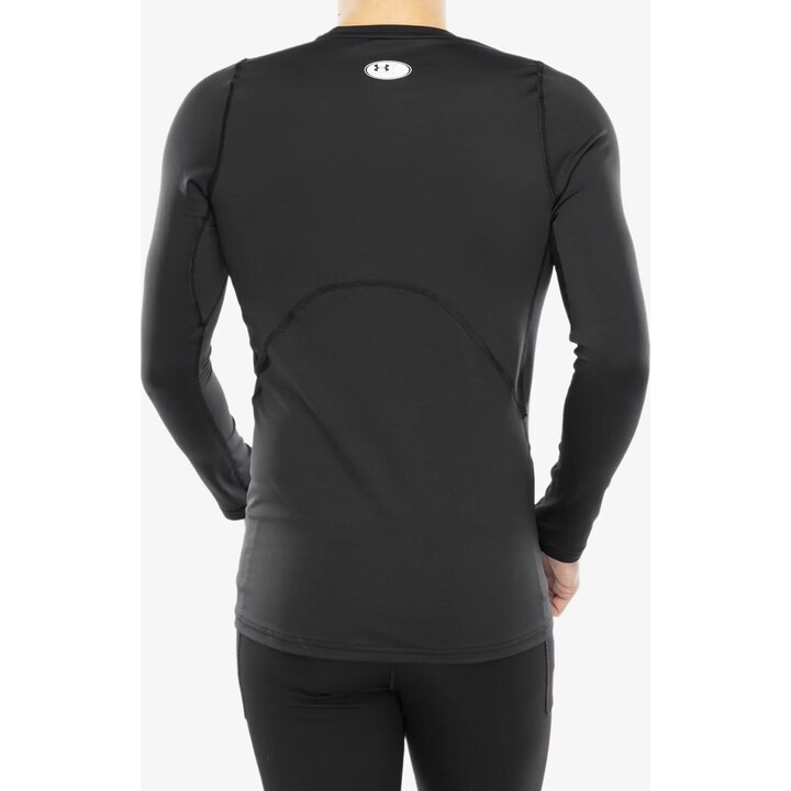 Camiseta de manga larga ajustada Under Armour ColdGear Armour, negro/blanco