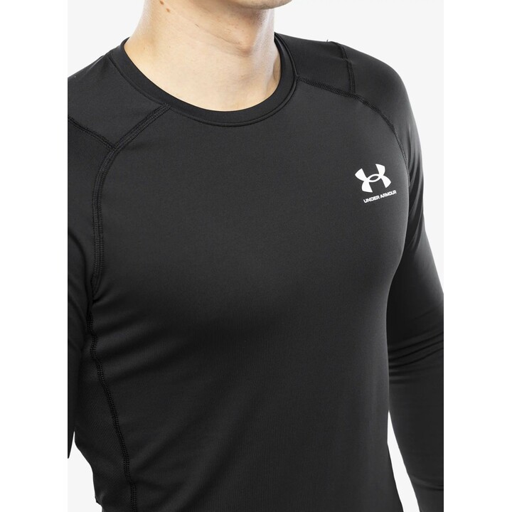 Camiseta de manga larga ajustada Under Armour ColdGear Armour, negro/blanco