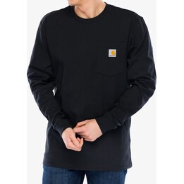 Maglietta Carhartt Workwear K126 a maniche lunghe con tasca, nera