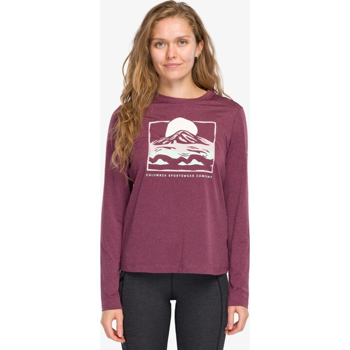 Columbia Parsons Point Women’s Graphic Long Sleeve Shirt Old Mauve Hthr/All Terrain M