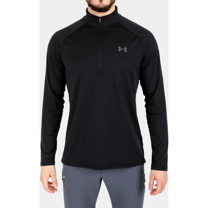 Camiseta de manga larga con media cremallera Under Armour Tech 2.0 para hombre, color negro/gris oscuro