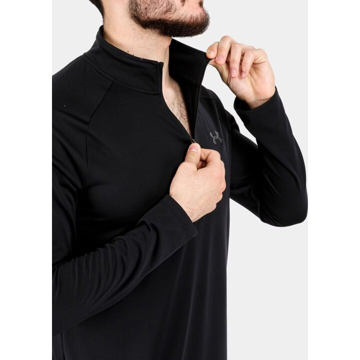 Camiseta de manga larga con media cremallera Under Armour Tech 2.0 para hombre, color negro/gris oscuro