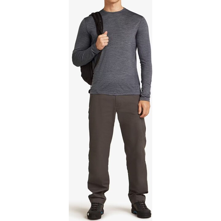 Camiseta de manga larga Icebreaker Merino 125 Cool-Lite Sphere III, color azul marino oscuro jaspeado, talla L