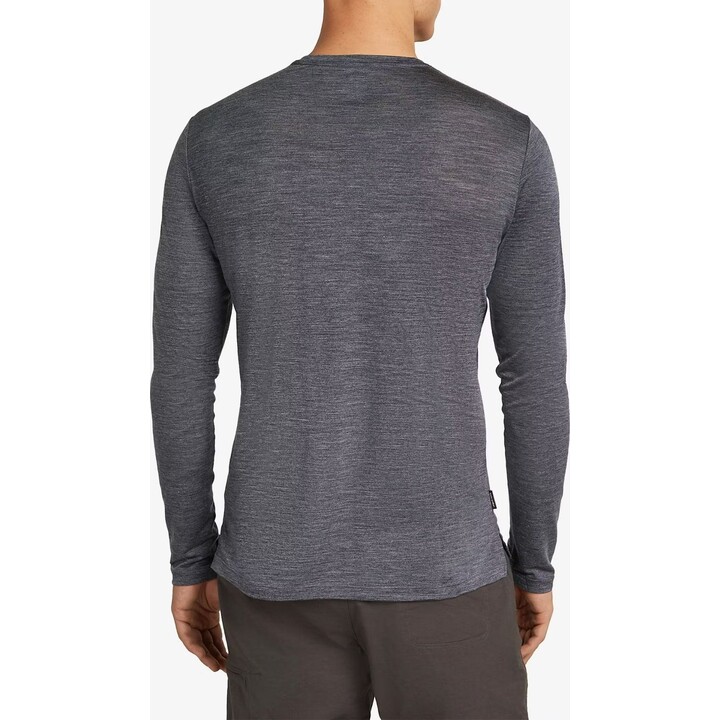 Camiseta de manga larga Icebreaker Merino 125 Cool-Lite Sphere III, color azul marino oscuro jaspeado, talla L