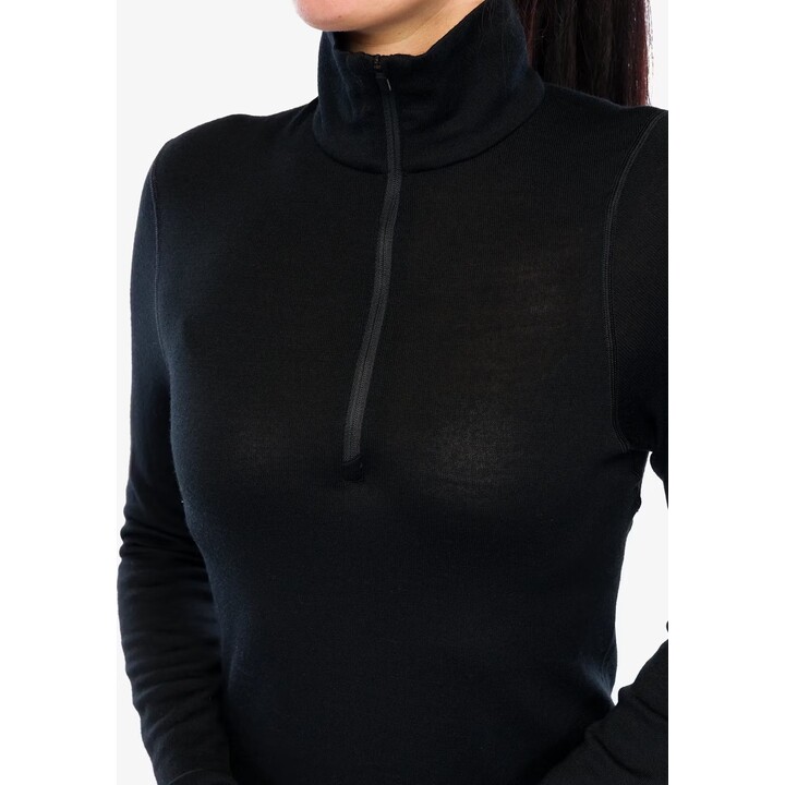 Icebreaker Merino 260 Tech LS con media cremallera para mujer, negro
