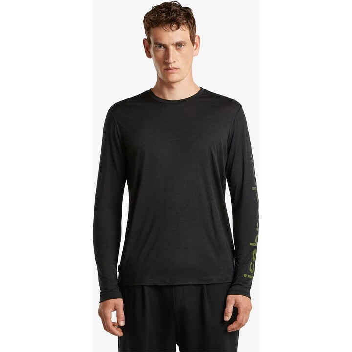 Camiseta de manga larga Icebreaker Merino 150 Tech Lite LS IB Vertical, negra, talla L
