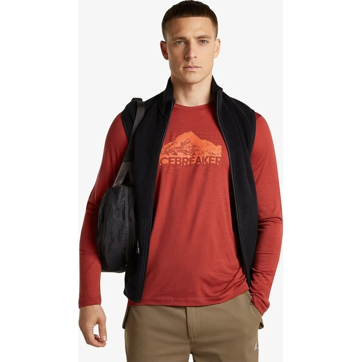 Camiseta de manga larga Icebreaker Merino 150 Tech Lite, modelo Aoraki Explorer, color ágata, talla XL