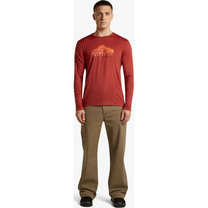 Camiseta de manga larga Icebreaker Merino 150 Tech Lite, modelo Aoraki Explorer, color ágata, talla XL