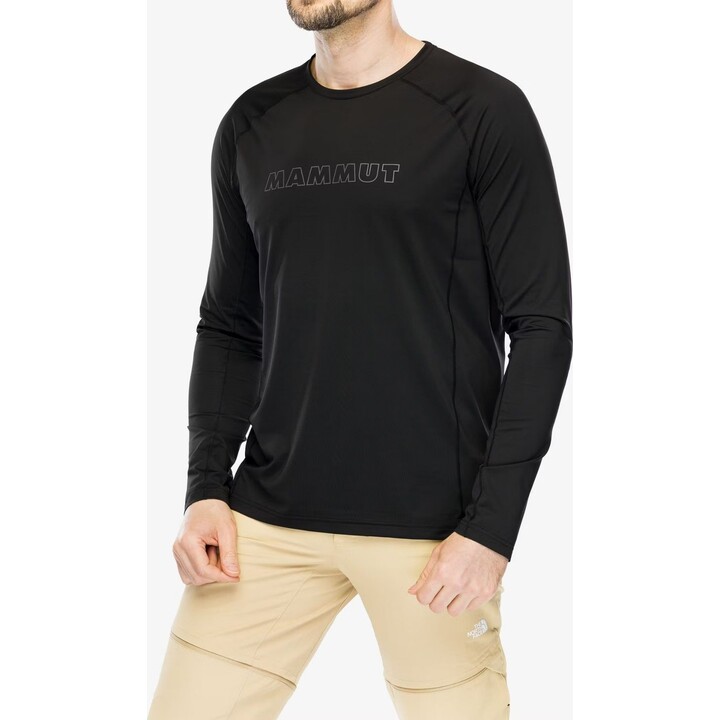 Camiseta de manga larga Mammut Selun FL Logo, negra, talla M