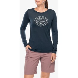 Maglietta da donna Super.natural Mountain Girl a maniche lunghe, colore Blueberry/White Stone, taglia S