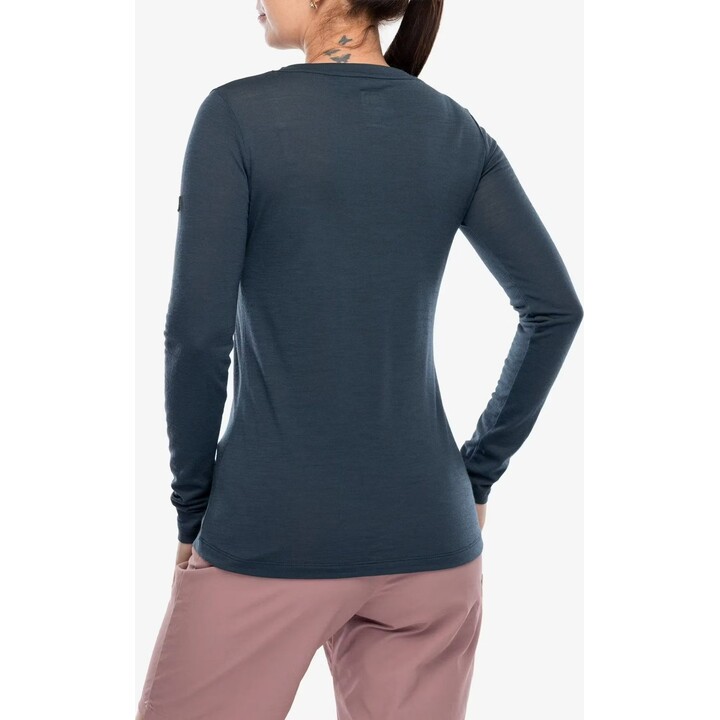 T-shirt femme Super.natural Mountain Girl à manches longues, couleur Blueberry/White Stone, taille S