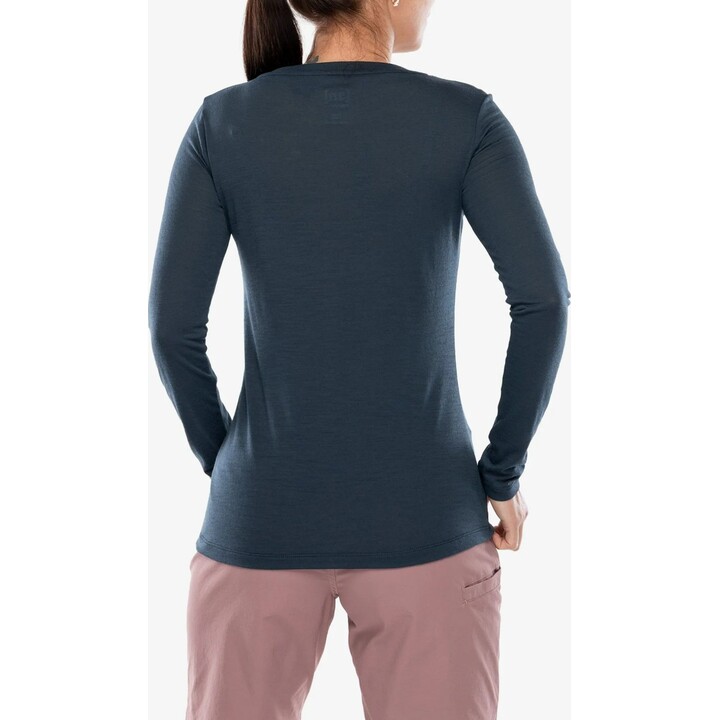 T-shirt femme Super.natural Mountain Girl à manches longues, couleur Blueberry/White Stone, taille S