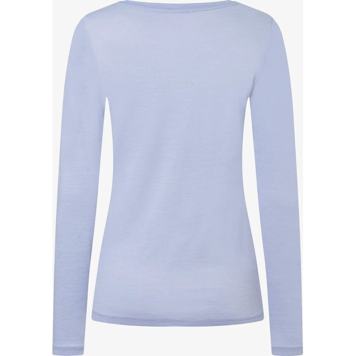 Super.natural Alpes LS Damen-Langarmshirt Blau/Storm Weather/Off White S