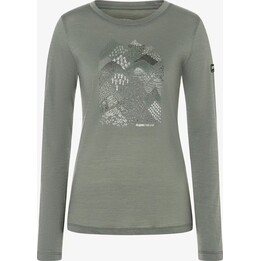 Super.natural Hilly LS Damen-Langarmshirt Eukalyptus/Hellgrau/Tapioka S