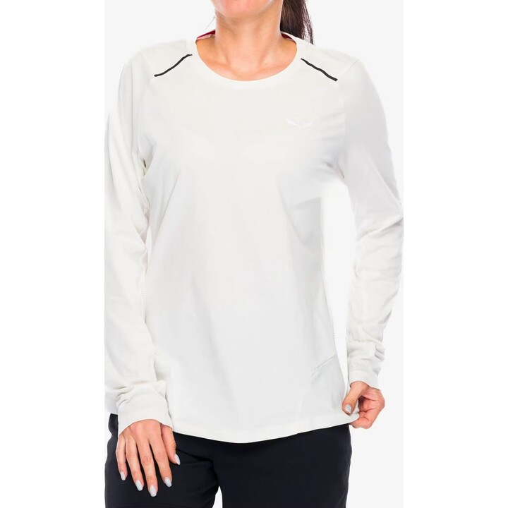 Camiseta de manga larga Salewa Pedroc Dry para mujer, color blanco