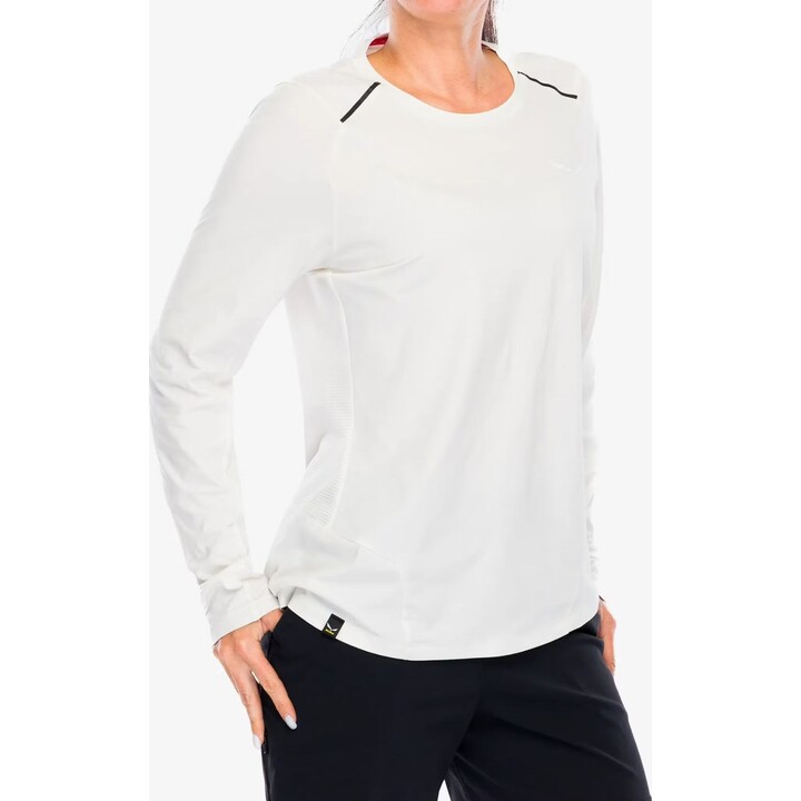 Camiseta de manga larga Salewa Pedroc Dry para mujer, color blanco