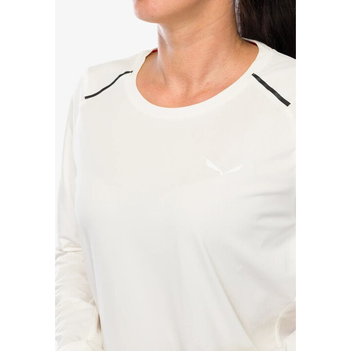 Camiseta de manga larga Salewa Pedroc Dry para mujer, color blanco