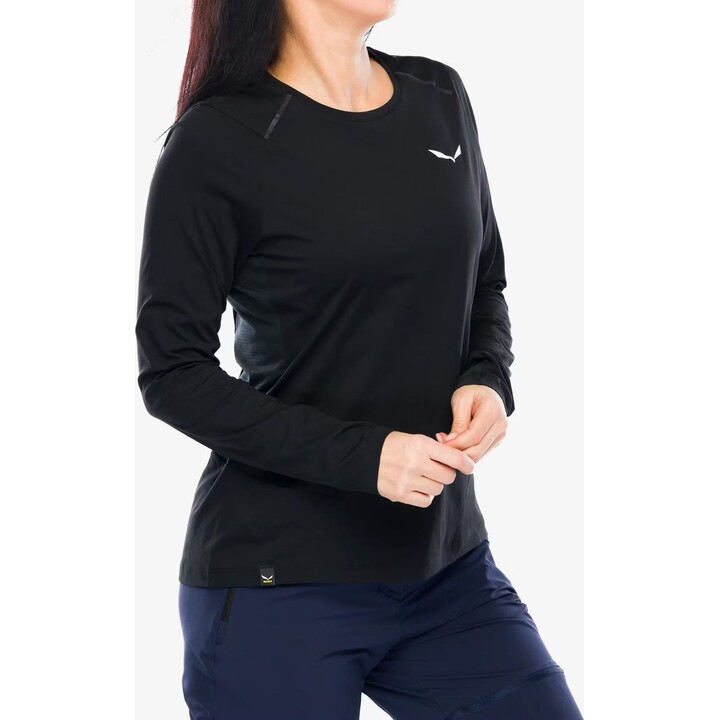 Camiseta de manga larga Salewa Pedroc Dry para mujer, color negro