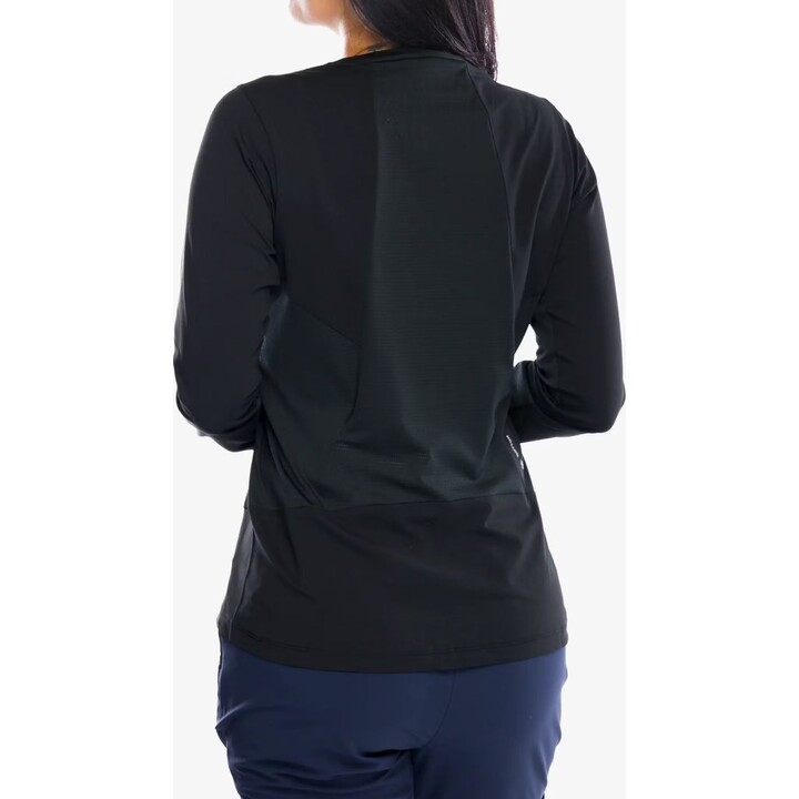 Camiseta de manga larga Salewa Pedroc Dry Tee para mujer, color negro mate