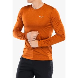 Salewa Puez Melange Dry Langarm-T-Shirt, Bombay Brown Melange, Größe M