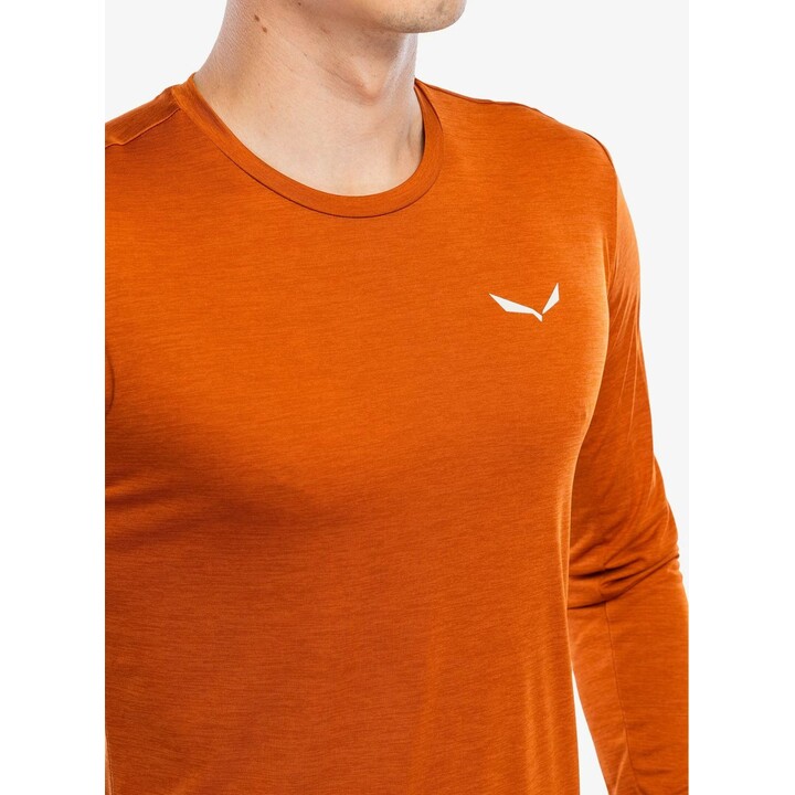 T-shirt à manches longues Salewa Puez Melange Dry, couleur Bombay Brown Melange, taille M