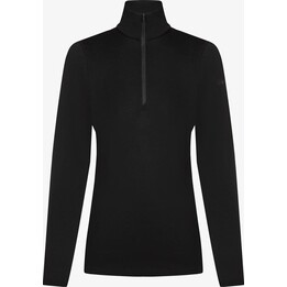 Maglia da donna Icebreaker Merino 200 Oasis a maniche lunghe con mezza zip, nera