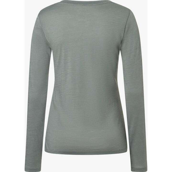 T-shirt à manches longues Super.natural Berggluck LS pour femme, couleur Eucalyptus/Feather Grey, taille M