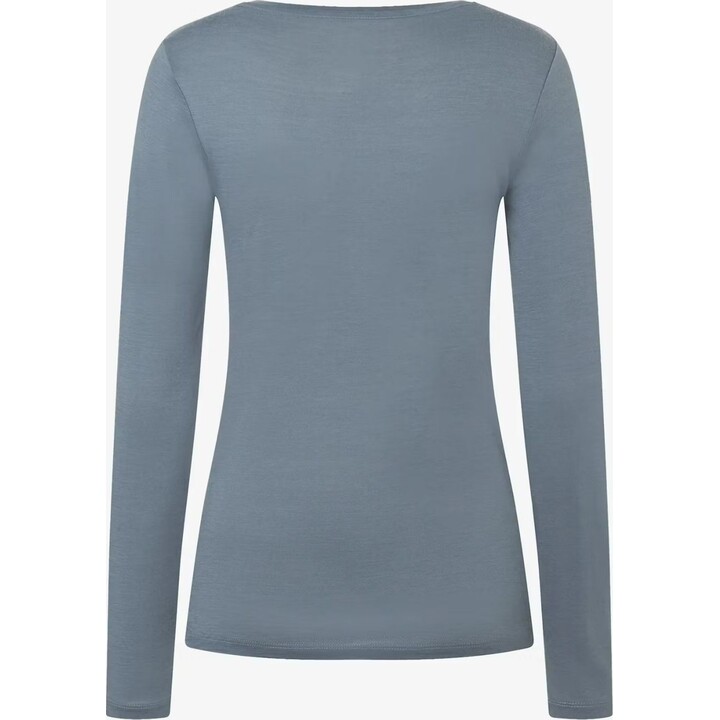 Super.natural Berggluck LS Damen-Langarmshirt „Stormy Weather/Feather Grey“ Größe S