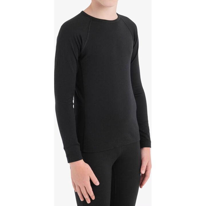 Icebreaker Merino 200 Oasis LS Crewe para niños, negro