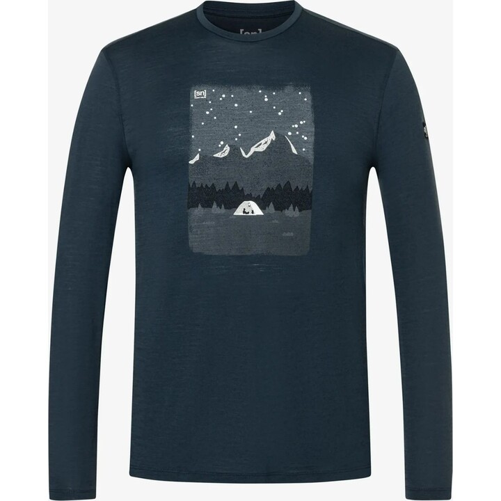 Camiseta de manga larga Super.natural Outdoor Nights, color arándano/plata reflectante/varios, talla M