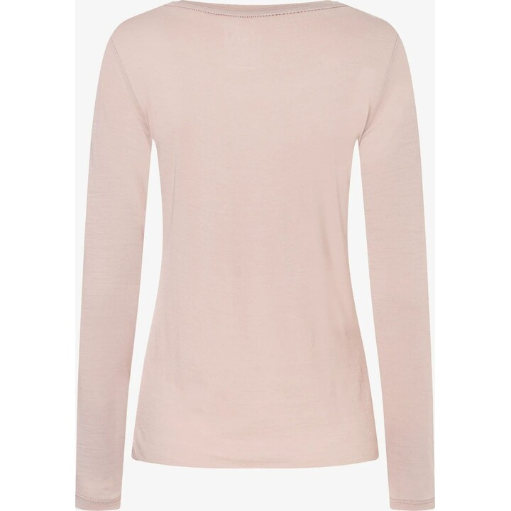 Camiseta de merino para mujer Super.natural Gondola LS, color rosa empolvado/varios, talla M