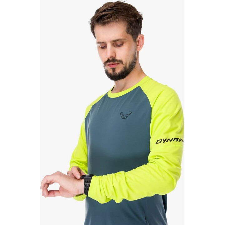 Camiseta Dynafit Alpine Pro de manga larga, color amarillo ultra/petrol, talla M