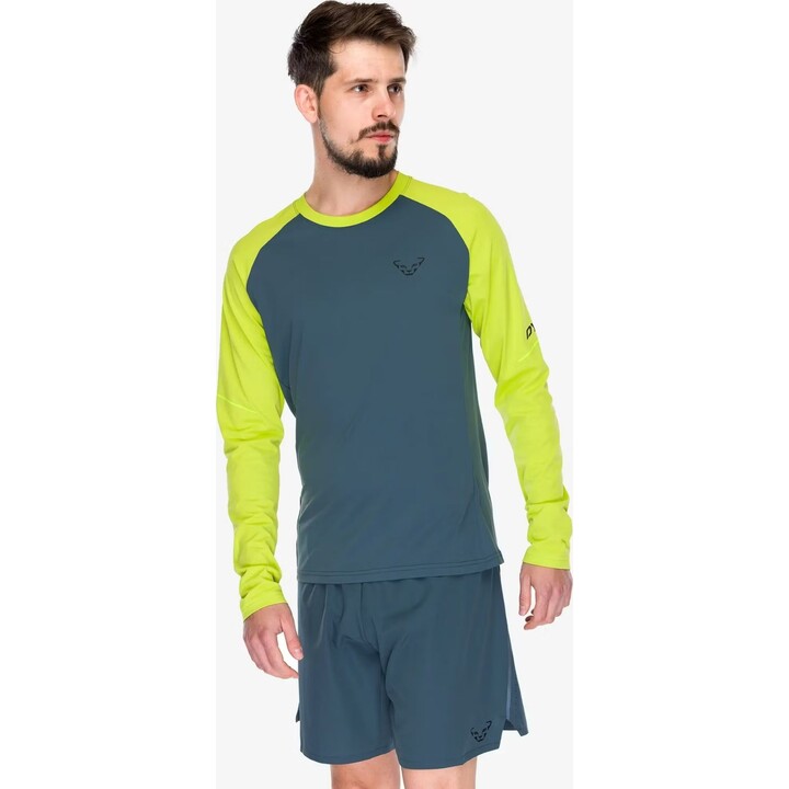 Camiseta Dynafit Alpine Pro de manga larga, color amarillo ultra/petrol, talla M