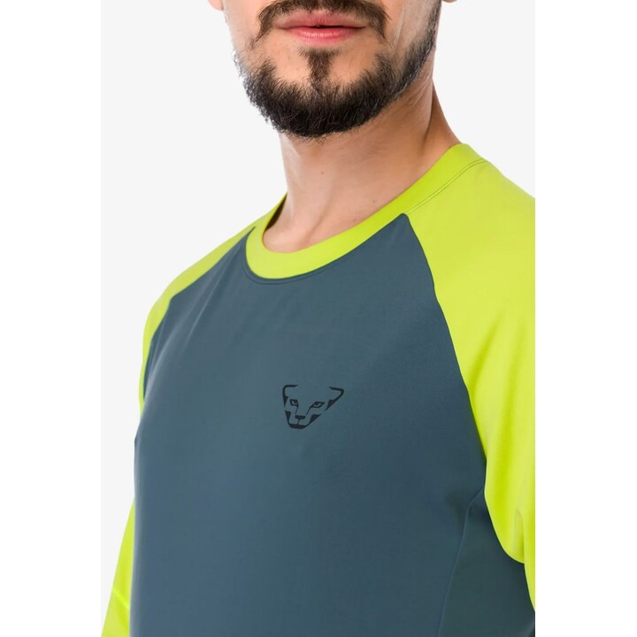 Camiseta Dynafit Alpine Pro de manga larga, color amarillo ultra/petrol, talla M