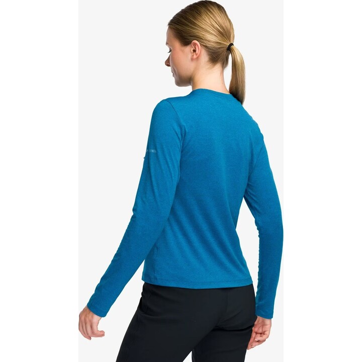 Columbia Parsons Point Damen-T-Shirt mit Aufdruck und langen Ärmeln, Phoenix Blue/All Terrain, Größe M