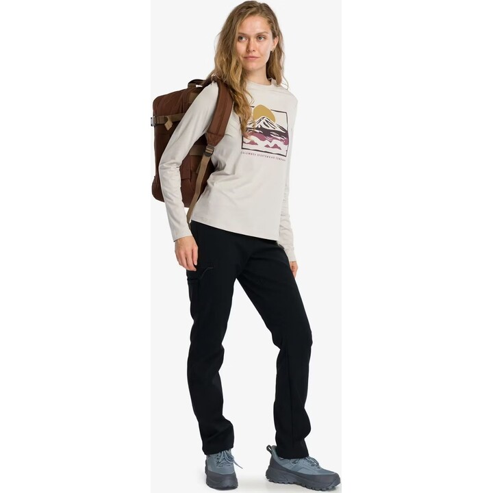 Camiseta gráfica de manga larga para mujer Columbia Parsons Point, color Dark Stone/All Terrain, talla S