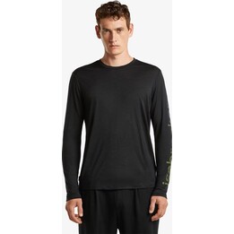 Maglietta a maniche lunghe Icebreaker Merino 150 Tech Lite LS IB Vertical, nera, taglia M