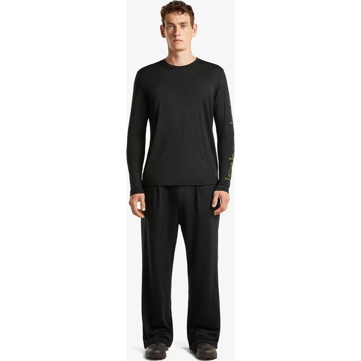 Camiseta Icebreaker Merino 150 Tech Lite LS IB Vertical, negra, talla M