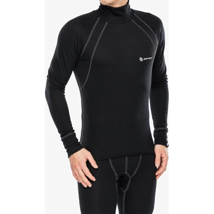 Camiseta interior de manga larga con cuello alto y doble cara «Sensor», color negro, talla L