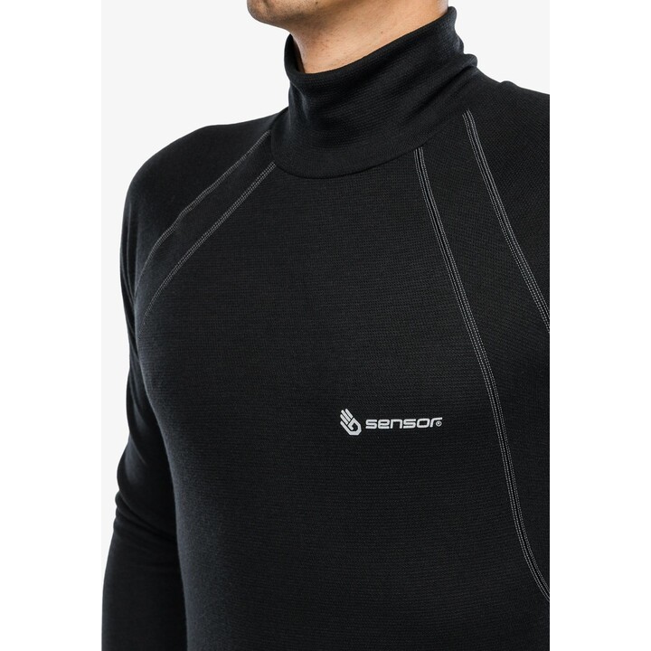 Camiseta interior de manga larga con cuello alto y doble cara «Sensor», color negro, talla L