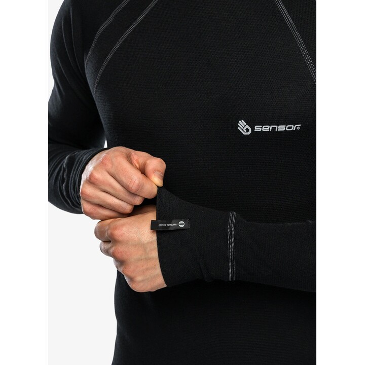 Camiseta interior de manga larga con cuello alto y doble cara «Sensor», color negro, talla L